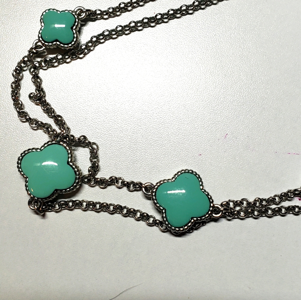 Silver long necklace